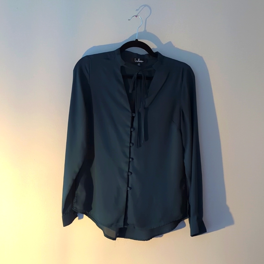Green Button Up Blouse